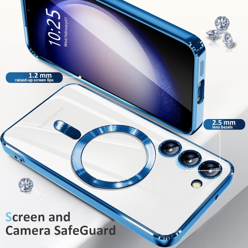Magnetic Case Designed for Samsung Galaxy S24 Plus 5G - Compatible with MagSafe Charging & Accessories - Blue