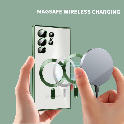 Magnetic Case Designed for Samsung Galaxy S24 Ultra 5G - Compatible with MagSafe Charging & Accessories - Silver