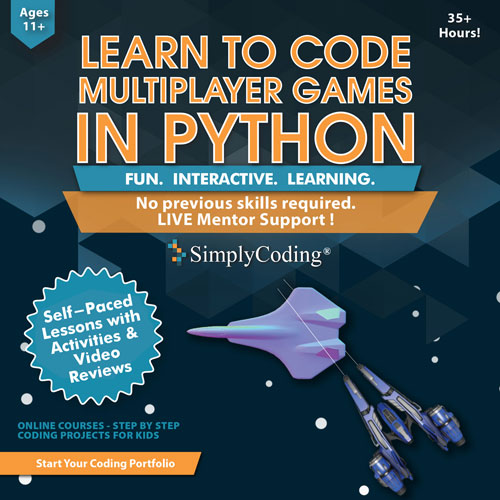 SimplyCoding Learn to Code Multiplayer Game in Python - Ages 11+ - Digital Download