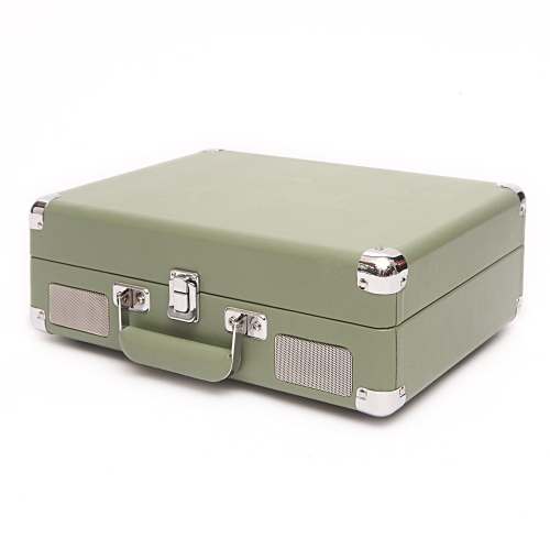 Arkrocket Curiosity Bluetooth Turntable Retro Suitcase 3-Speed Record Player with Built-in Speakers-Mint Green