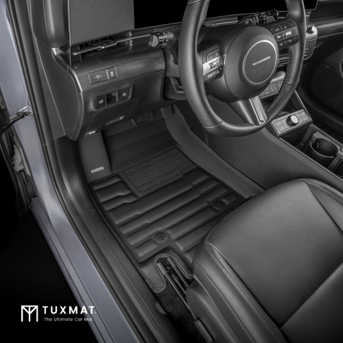 TuxMat - For Hyundai Kona Electric 2024-2026 Models - Custom Car Mats - Maximum Coverage, All Weather, Laser Measured - This Full Set Includes 1st
