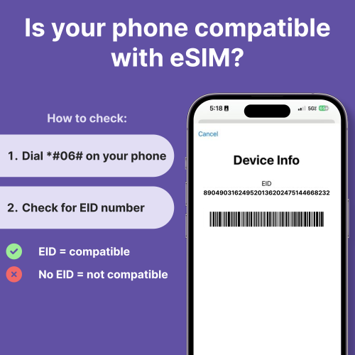 Jethro Mobile Prepaid USA Travel eSIM card, 4G LTE High-Speed Data, Unlimited Talk and Text, No Contract, 45 Days