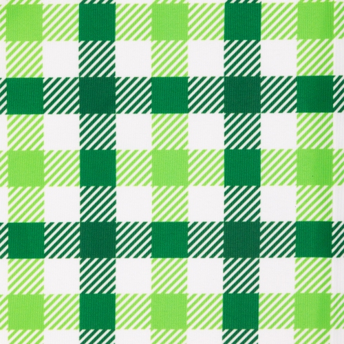 Set of 4 Green and White Checkered Printed Placemats 18"