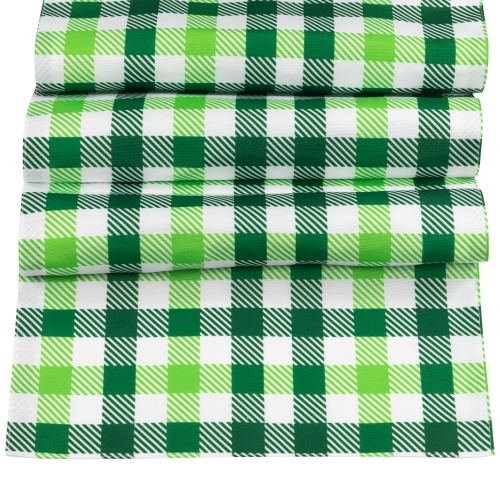 72" Green Checkered Table Runner