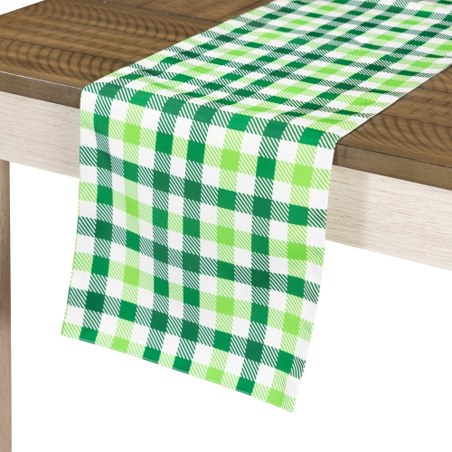 72" Green Checkered Table Runner