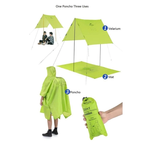 Naturehike 3 in 1 Multifunction Poncho Raincoat | 100% waterproof you & your backpack