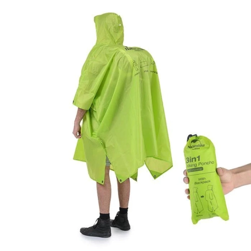 Naturehike 3 in 1 Multifunction Poncho Raincoat | 100% waterproof you & your backpack