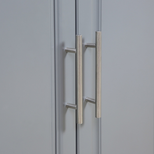 Îlot de cuisine de HOMCOM avec rangement, chariot de cuisine sur roulettes avec dessus en acier inoxydable, 2 tiroirs, 2 armoires, support à épices,