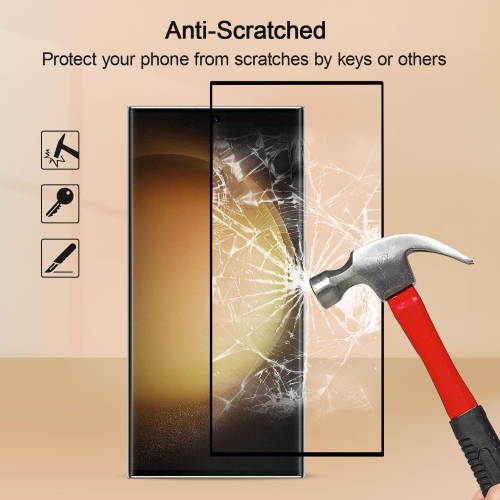 Pour Samsung Galaxy S24 Protecteur d'écran Bubble Free anti-Scratch anti-empreintes 9H HD Noir protecteur d'écran en verre trempé pour Galaxy S24