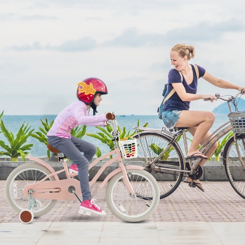 Gymax 18'' Kids Bicycle Children's Training Bicycle w/ Removable Training Wheels & Basket