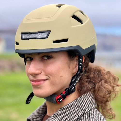XNITO Electric Bike Helmet with LED Lights - CPSC & NTA-8776 Dual Certified - Class 3 E-Bikes, Bicycle, Scooters, Onewheel, Skateboard - HEMP
