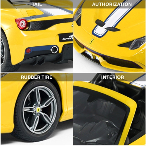 Ferrari 458 Speciale A Convertible RC Car 1/14 Scale Licensed Remote Control Toy Car with Working Lights by Rastar