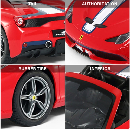 Ferrari 458 Speciale A Convertible RC Car 1/14 Scale Licensed Remote Control Toy Car with Working Lights by Rastar