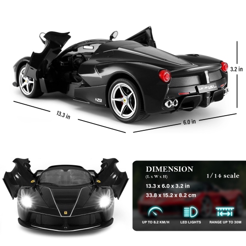 Voiture téléguidée LaFerrari Aperta à échelle 1/14 avec fonction de dérive, portes ouvertes et phares fonctionnels de Rastar