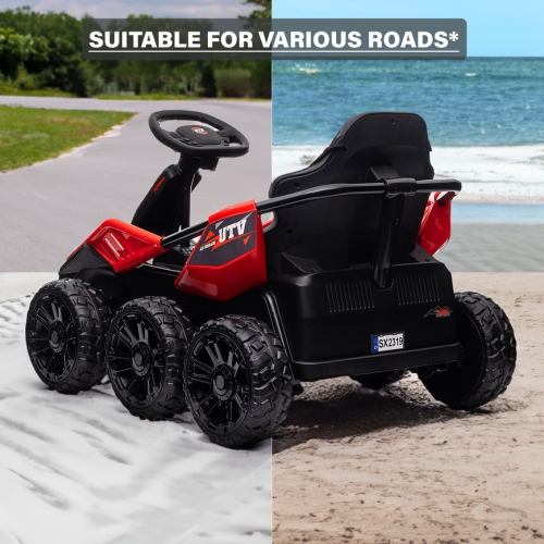 6 Wheel UTV 24V Ride on Car with Remote Control, 4WD, EVA Tires
