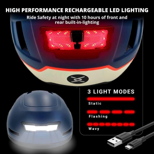 XNITO Electric Bike Helmet with LED Lights - CPSC & NTA-8776 Dual Certified - Class 3 E-Bikes, Bicycle, Scooters, Onewheel, Skateboard - LOGAN