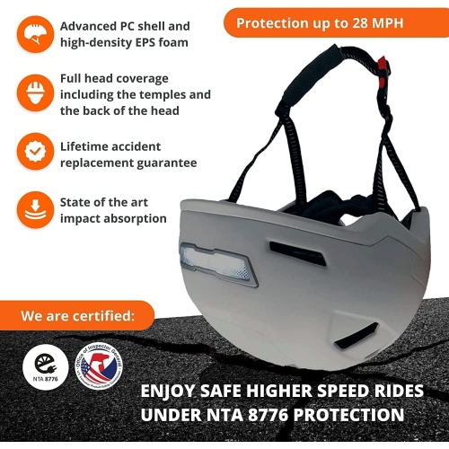 XNITO Electric Bike Helmet with LED Lights - CPSC & NTA-8776 Dual Certified - Class 3 E-Bikes, Bicycle, Scooters, Onewheel, Skateboard - LIGHTNING