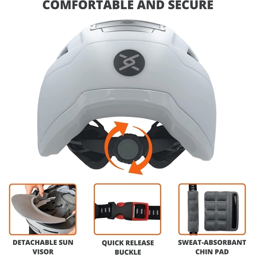 XNITO Electric Bike Helmet with LED Lights - CPSC & NTA-8776 Dual Certified - Class 3 E-Bikes, Bicycle, Scooters, Onewheel, Skateboard - LIGHTNING