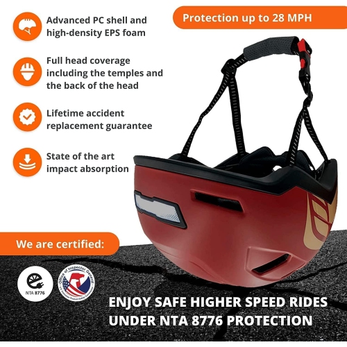 XNITO Electric Bike Helmet with LED Lights - CPSC & NTA-8776 Dual Certified - Class 3 E-Bikes, Bicycle, Scooters, Onewheel, Skateboard - VALKYRIE