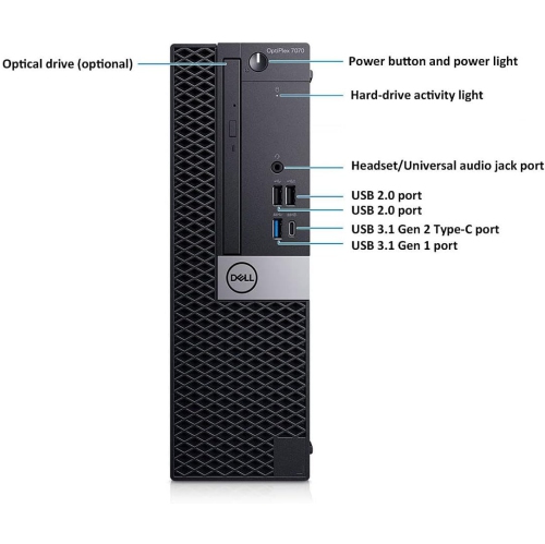 Refurbished Dell OptiPlex 7070, SFF Intel UHD Graphics 630,i7-9700, 8GB, 256GB PCIe, 2 Years Warranty, 100552-20891