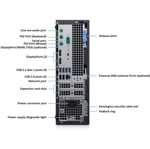 Refurbished Dell OptiPlex 7070, SFF Intel UHD Graphics 630,i7-9700, 8GB, 256GB PCIe, 2 Years Warranty, 100552-20891