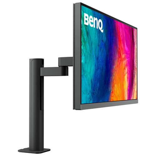 Moniteur ACL IPS Ultra HD 4K 60 Hz de 27 po DesignVue de BenQ avec temps de réponse de 5 ms gris à gris - Gris métallique