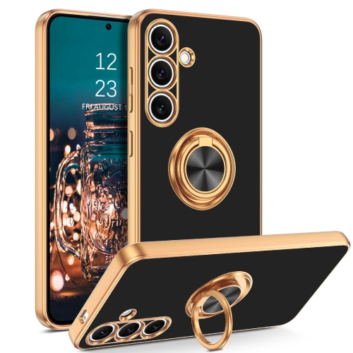 Samsung Galaxy S24 Case, with 360° Rotating Ring Stand Holder Plating Electroplated Shockproof Camera & Screen Protection for Samsung Galaxy S24 5G