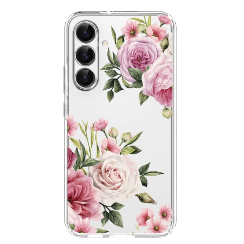 Galaxy S24 Case, Cute Rose Flower Design Pretty Floral Style Transparent Soft TPU Protective Clear Case Compatible for Galaxy S24 6.2 Inch