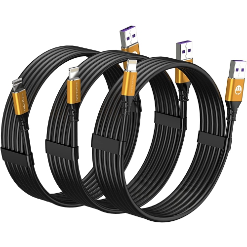 HLD  3Pack Iphone Charger Cable 6Ft, Mfi Certified Lightning Cable Cord Compatible w Apple Iphone 12 11 Pro X Xs Max Xr/8 Plus/7 Plus/6/6S Plus/5S