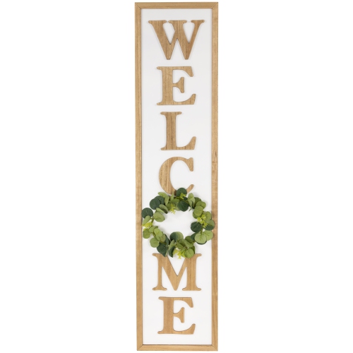 NORTHLIGHT  Welcome Wooden Framed Outdoor Porch Sign - 40"