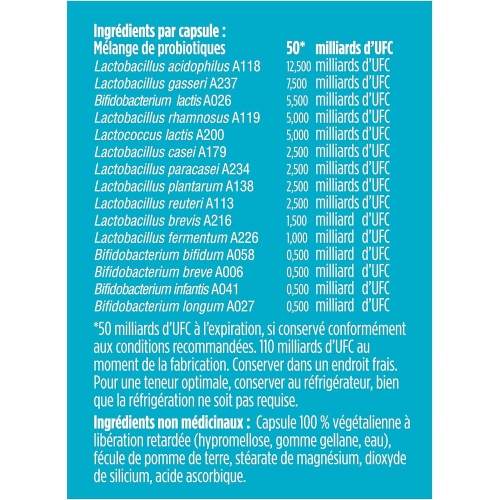 Véritable probiotique de santé pour femmes, 50 milliards de CFU, 30 ct