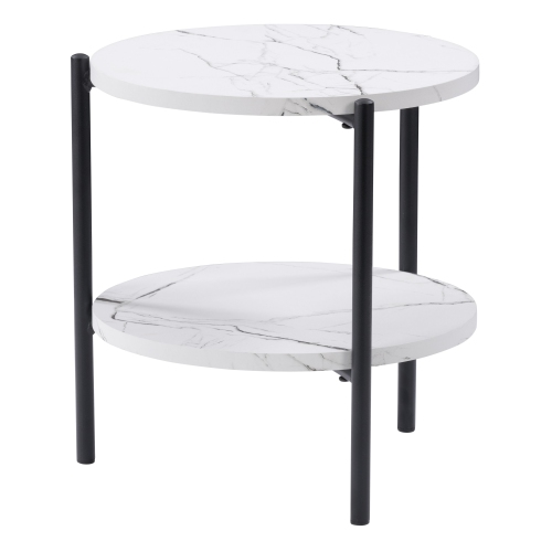 CorLiving Ayla Marbled Effect Two Tiered End Table