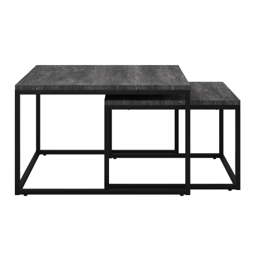 CorLiving Square Nesting Coffee Tables-Grey Wood