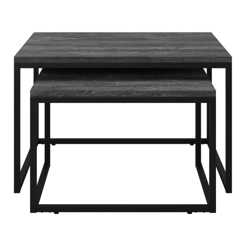 CorLiving Square Nesting Coffee Tables-Grey Wood