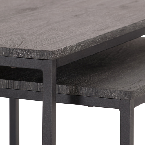 CorLiving Square Nesting Coffee Tables-Grey Wood