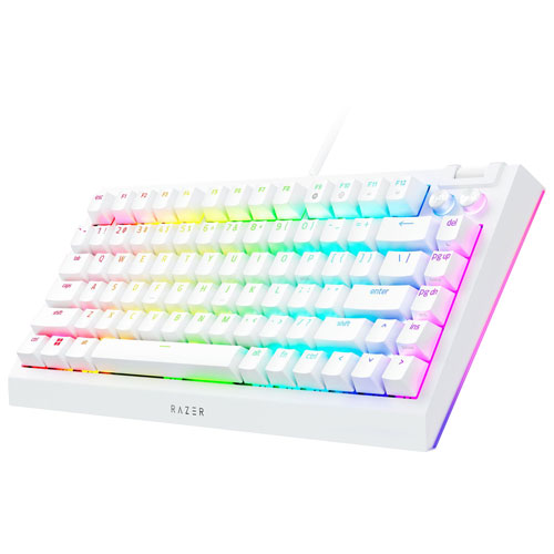 Razer BlackWidow V4 Ergonomic 75% Gaming Keyboard - White