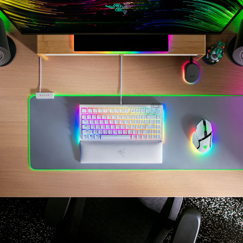 Clavier de jeu ergonomique à 75 % BlackWidow V4 de Razer - Blanc