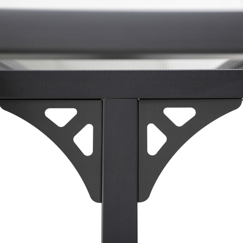 Outsunny 10' x 10' Outdoor Lean to Hardtop Pergola with Polycarbonate Roof, Wall Mounted Gazebo with Adjustable Height, Aluminum Frame, and UV