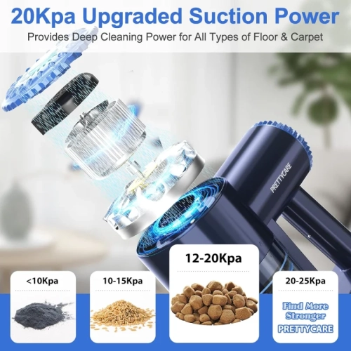 Cordless Vacuum Cleaner: 6-in-1 Stick Vacuum with 180° Bendable Wand, Powerful Suction, Self-Stand, Rechargeable, Lightweight - Ideal for Hardwood