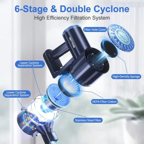 Cordless Vacuum Cleaner: 6-in-1 Stick Vacuum with 180° Bendable Wand, Powerful Suction, Self-Stand, Rechargeable, Lightweight - Ideal for Hardwood