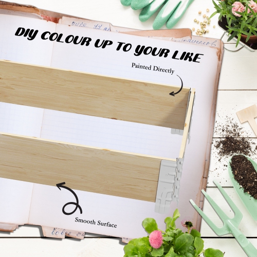 Outsunny Wooden Raised Garden Bed Kit with Open Bottom, 45.3" x 23.6" x 7.9" Foldable Outdoor Elevated Planter Box for Vegetables, Flowers, Fruits,