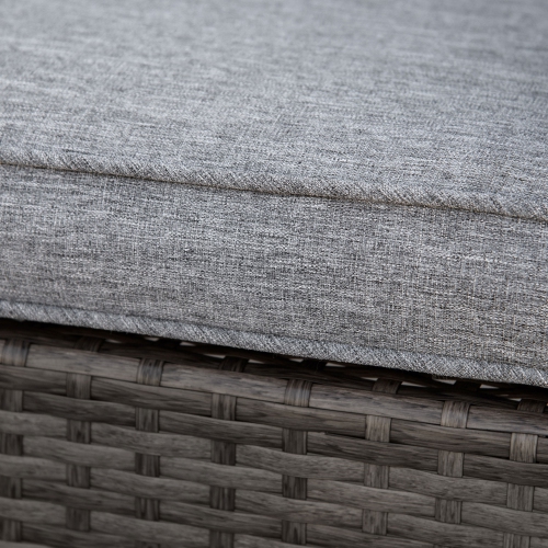 Outsunny Rattan Outdoor Rocking Chair, PE Wicker Patio Chair with Wide Seat and Cushions, Outdoor Rocker with Steel Frame for Patio, Garden,