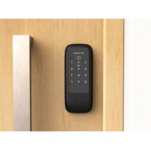 igloohome Keyless Entry Smart Rim Lock - Electronic Keypad, Instant Remote Access via Bluetooth/Code/App/Fob, No WiFi Required - Home, Office, Airbnb