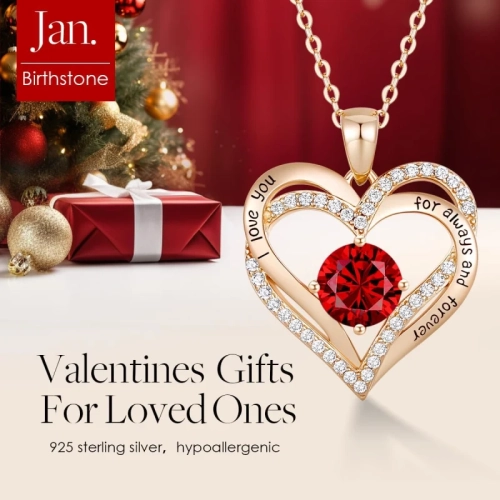 925 Sterling Silver Heart Pendant Necklace with Birthstone Zirconia - Ideal Birthday, Mother’s Day, Anniversary Gift for Women, Wife, Mom,