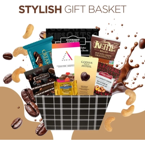 Stylish Gift Basket for Valentine's Day and Lunar New Year with Divine Chocolates, Featuring Godiva Delights