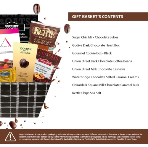 Stylish Gift Basket for Valentine's Day and Lunar New Year with Divine Chocolates, Featuring Godiva Delights