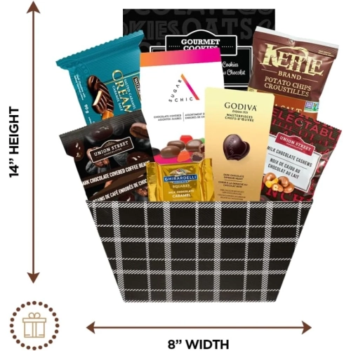 Stylish Gift Basket for Valentine's Day and Lunar New Year with Divine Chocolates, Featuring Godiva Delights