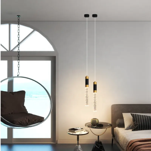 (3 Pack )Modern LED Crystal pendant warm light, Adjustable length up to 5 feet