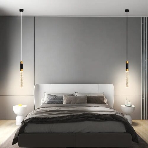 (3 Pack )Modern LED Crystal pendant warm light, Adjustable length up to 5 feet