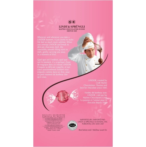 Lindt Lindor Strawberries and Cream White Chocolate Truffles - Irresistible 150g Bag for a Sweet Valentine's Day Treat